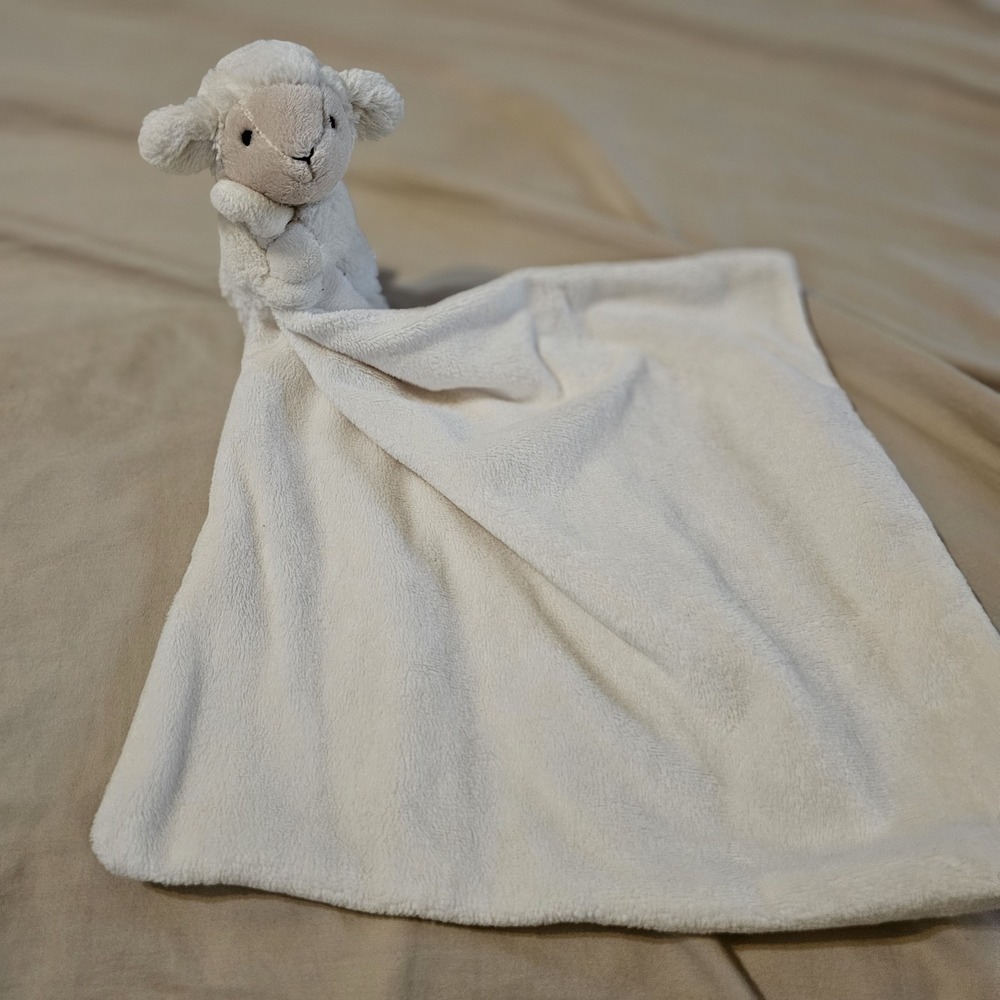 Jellycat Bashful Lamb Soother Lovey Security Blanket Plush Baby Blankie